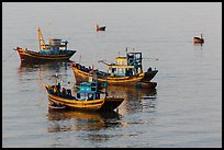 Fishing boats, early morning. Mui Ne, Vietnam (color)