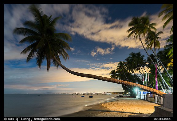 Beachfront resort at night. Mui Ne, Vietnam (color)