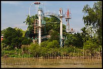 Coconut monk temple seen from water, Phoenix Island. My Tho, Vietnam ( color)