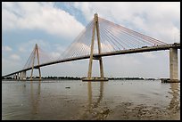 Suspension bridge across the Mekong River. My Tho, Vietnam ( color)