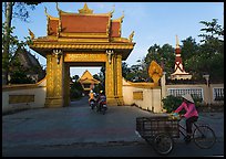 Khmer-style Ong Met Pagoda seen from street. Tra Vinh, Vietnam ( color)
