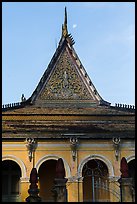 Roof detail and moon, Ong Met Pagoda. Tra Vinh, Vietnam ( color)