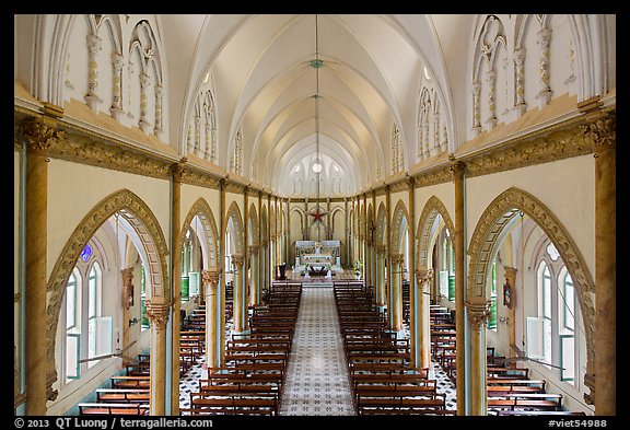 Church nave. Tra Vinh, Vietnam (color)