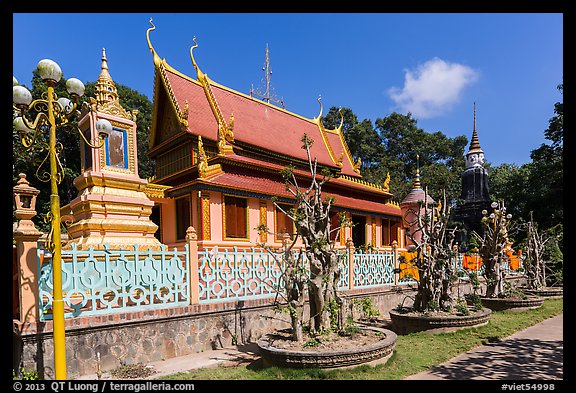 Hang Pagoda in Khmer style. Tra Vinh, Vietnam (color)