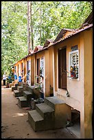 Row of retreat huts, Hang Pagoda. Tra Vinh, Vietnam ( color)