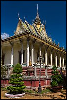 Pagoda in Khmer style. Tra Vinh, Vietnam (color)