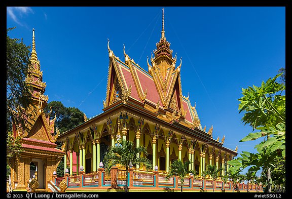 Pagoda in Khmer style. Tra Vinh, Vietnam (color)