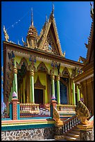 Khmer pagoda. Tra Vinh, Vietnam (color)
