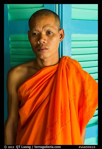 Young monk, Ang Pagoda. Tra Vinh, Vietnam (color)
