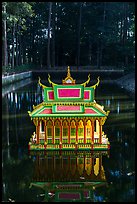 Spirit house on small pond. Tra Vinh, Vietnam (color)