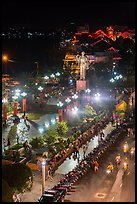 Can Tho waterfront from above at night. Can Tho, Vietnam ( color)