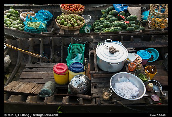 Boat with pho noodles, Phung Diem. Can Tho, Vietnam