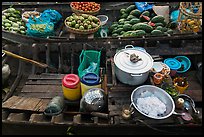 Boat with pho noodles, Phung Diem. Can Tho, Vietnam (color)