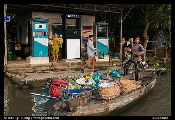 Riverside gas station. Can Tho, Vietnam (color)