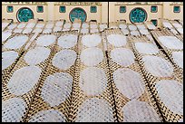 Rice paper wrappers being dried. Can Tho, Vietnam (color)