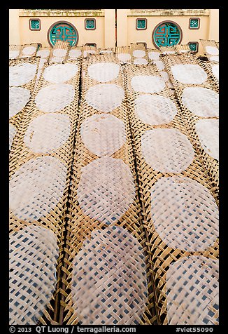 Drying rice paper wrappers. Can Tho, Vietnam