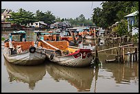 Boats loaded with bricks. Can Tho, Vietnam (color)