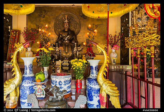 Altar of King Hung Vuong temple, Tao Dan park. Ho Chi Minh City, Vietnam