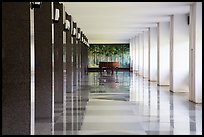 Corridor, piano, and reflections, Reunification Palace. Ho Chi Minh City, Vietnam ( color)