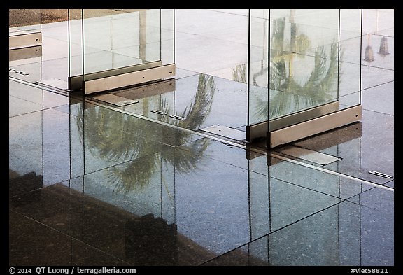 Terrace door reflections, Independence Palace. Ho Chi Minh City, Vietnam (color)