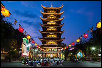 Evening worship at Viet Nam Quoc Tu pagoda. Ho Chi Minh City, Vietnam ( color)