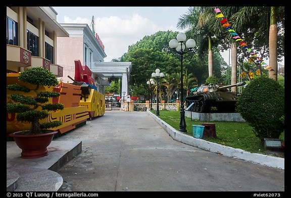 Float and historic tank, Army Museum. Ho Chi Minh City, Vietnam (color)