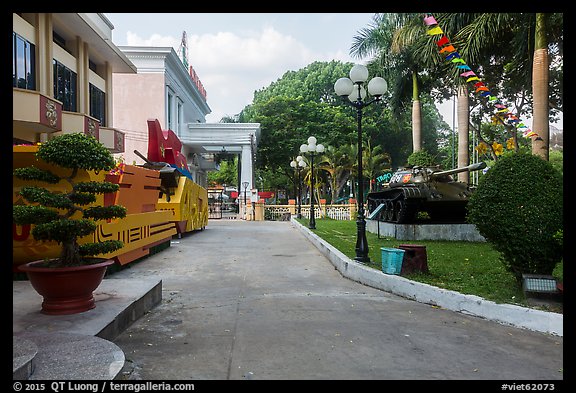 Float and historic tank, Army Museum. Ho Chi Minh City, Vietnam