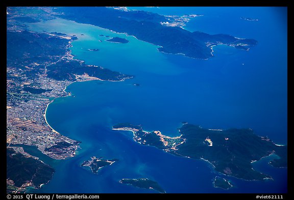 Aerial view of Nha Trang and Nha Trang Bay. Vietnam (color)