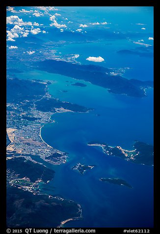 Aerial view of Nha Trang Bay and Van Phong Bay. Vietnam (color)