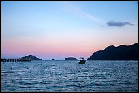 Boats and Con Son Bay at sunset. Con Dao Islands, Vietnam ( color)