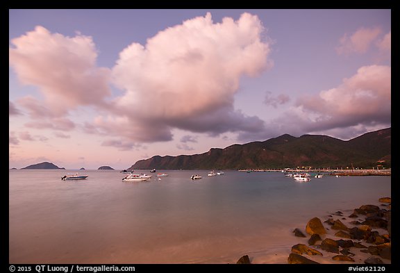 Harbor at dawn, Con Son. Con Dao Islands, Vietnam (color)