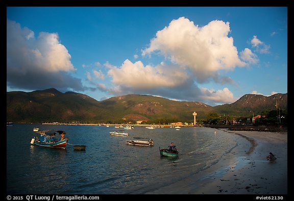Con Son harbor and hills. Con Dao Islands, Vietnam (color)