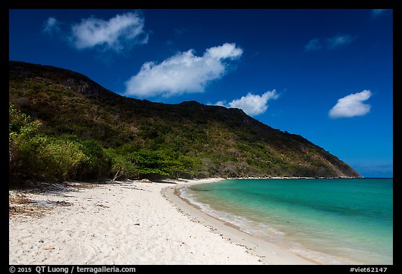 White sand on Cat Lon Beach, Bay Canh Island, Con Dao National Park. Con Dao Islands, Vietnam (color)