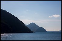 Hills plunging in sea, Bay Canh Island, Con Dao National Park. Con Dao Islands, Vietnam ( color)