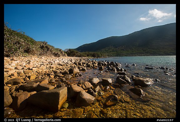 Rocky bay, Bay Canh Island, Con Dao National Park. Con Dao Islands, Vietnam (color)