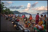 Food vendors on seafront promenade, Con Son. Con Dao Islands, Vietnam ( color)