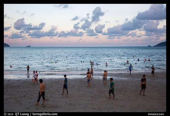 Main Con Son Beach at sunset. Con Dao Islands, Vietnam (color)