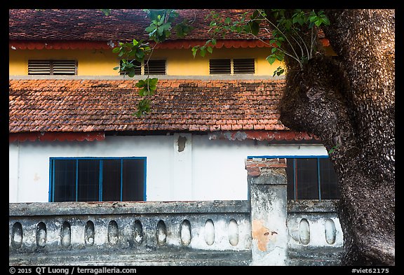Close-up of historic building, Con Son. Con Dao Islands, Vietnam (color)