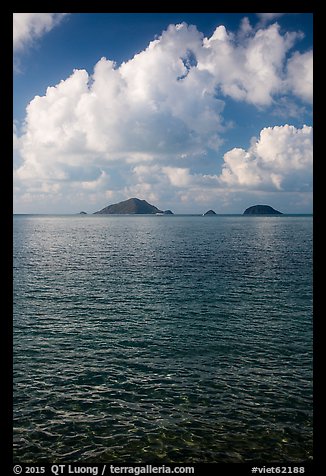 Con Son Bay with islets and clouds. Con Dao Islands, Vietnam (color)