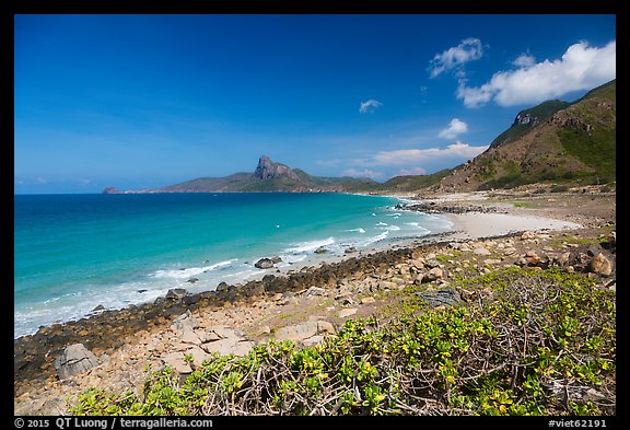 Coastline with turquoise water. Con Dao Islands, Vietnam (color)