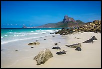 White sands and rocks, Nhat Beach. Con Dao Islands, Vietnam ( color)