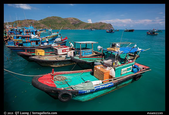 Ben Dam fishing harbor. Con Dao Islands, Vietnam (color)
