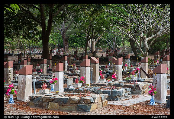 Hang Duong memorial cemetery. Con Dao Islands, Vietnam (color)