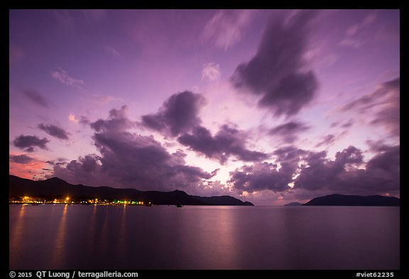 Con Son lights and tropical clouds at dawn. Con Dao Islands, Vietnam (color)