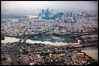 Aerial view of Saigon River and downtown. Ho Chi Minh City, Vietnam ( color)