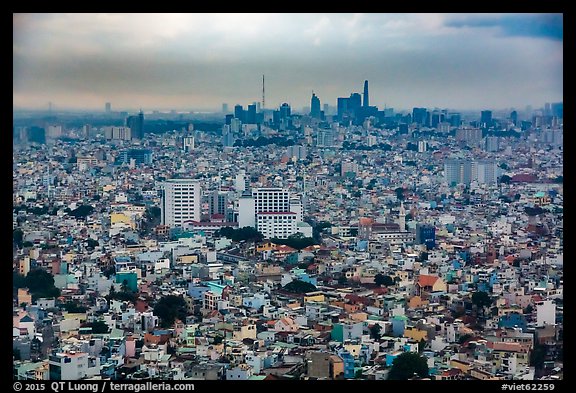 Aerial view of city skyline. Ho Chi Minh City, Vietnam (color)