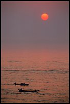 Sunrise and boats, Dong Hoi. Vietnam (color)
