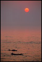 Sunrise and boats, Dong Hoi. Vietnam