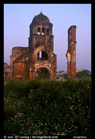 Bombed church ruins, Dong Hoi. Vietnam (color)