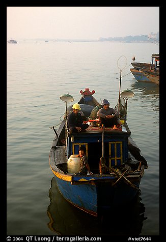 Fishing boat, in the Nhat Le River, Dong Hoi. Vietnam (color)